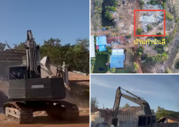 เดือดชายแดน! กองกำลังบูรพา รื้อบ้าน “กำนันลี” ผู้มีอิทธิพลเขมร หลังยึดคืน บ้านหนองจาน ลั่นปกป้องอธิปไตย ไทย