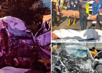 รถบรรทุกขนน้ำมันพุ่งข้ามเกาะกลาง ชนฟอร์จูนเนอร์ ดับสลด 4 สาหัสอีก 2 คาดคนขับหลับใน