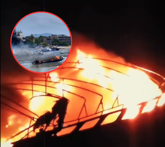 เปิดสาเหตุสปีดโบ๊ตระเบิด! ไฟไหม้จนเชือกขาด ลอยชนเรือใกล้เคียง ลุกลามเสียหายรวม 23 ลำ