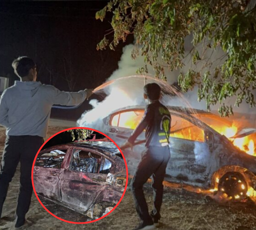 สลด! สาวศุลกากรหลับใน ขับเก๋งเลยโค้งชนต้นไม้ ไฟคลอกดับพร้อมสุนัข ภายในรถ